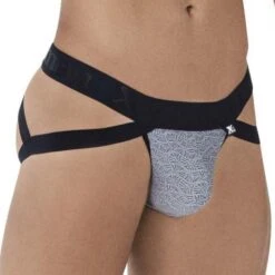 Jock Strap Xtremen Jacquard 91085 -Bikkembergs Soldes JockStrap xtremen 91085 gris 4