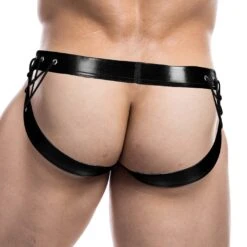 Jock Strap Cut4Men Black Leatherette C4M14 -Bikkembergs Soldes Jockstrap c4m C4M14 noir 3