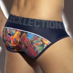 Slip ES Collection Floral Mesh UN417 8 Slip ES Collection Floral Mesh UN417 -Bikkembergs Soldes Slip esco UN417 bleu 3