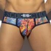 Slip ES Collection Floral Mesh UN417 -Bikkembergs Soldes Slip esco UN417 bleu m