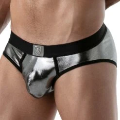 Slip Metal TOF PARIS TOF130A -Bikkembergs Soldes Slip tof TOF130A Argent 4