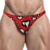 Tanga Cut4Men Hearts C4M11 -Bikkembergs Soldes Tanga c4m C4M11 rouge m