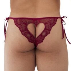 Tanga Candyman Lace Heart 99579 -Bikkembergs Soldes Tanga candy 99579 bordeau 3