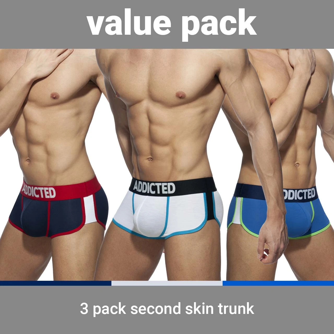 Pack De Boxer Addicted Second Skin AD898P 3 Pack De Boxer Addicted Second Skin AD898P