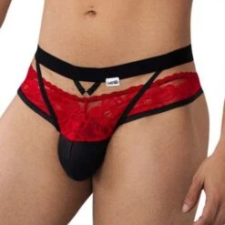 Jock Strap Candyman Lace 99627 -Bikkembergs Soldes jockstrap candy 99627 rouge 4