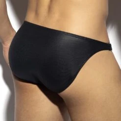 Slip ES Collection Shiny Recycled Rib UN554 -Bikkembergs Soldes slip esco un554 noir 3