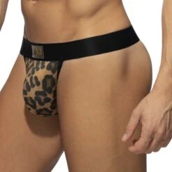 String Addicted Leopard Fresh AD1136 -Bikkembergs Soldes string ad ad1136 marron 4