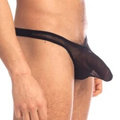 String Quriose Sheer Sensations QU02MES -Bikkembergs Soldes string quriose qu02mes noir2 4